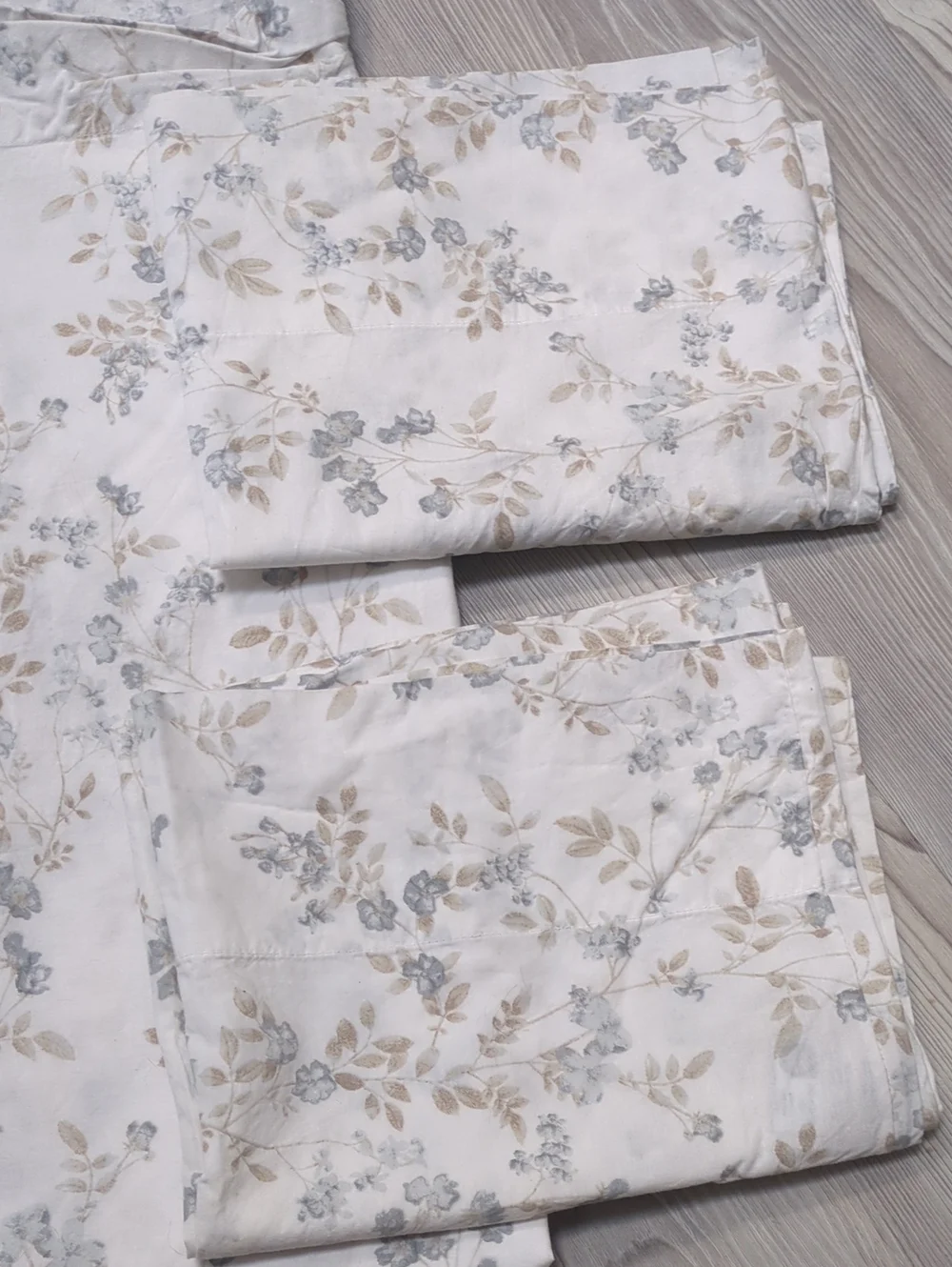 Laura Ashley Full Flat Sheet 2 Pillowcases 3 Piece Blue Floral Cottagecore Cotto